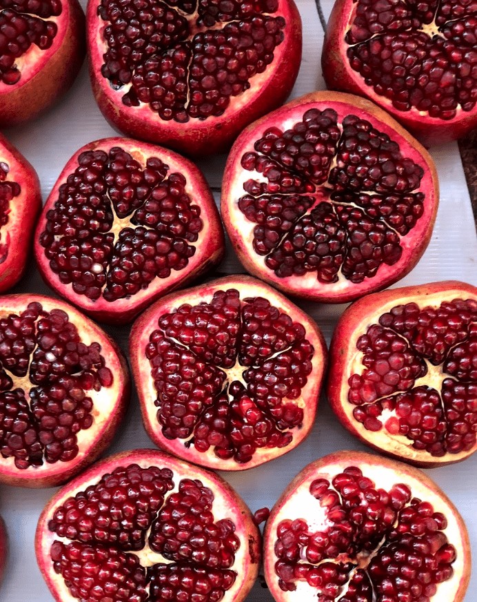 Pomegranate halves