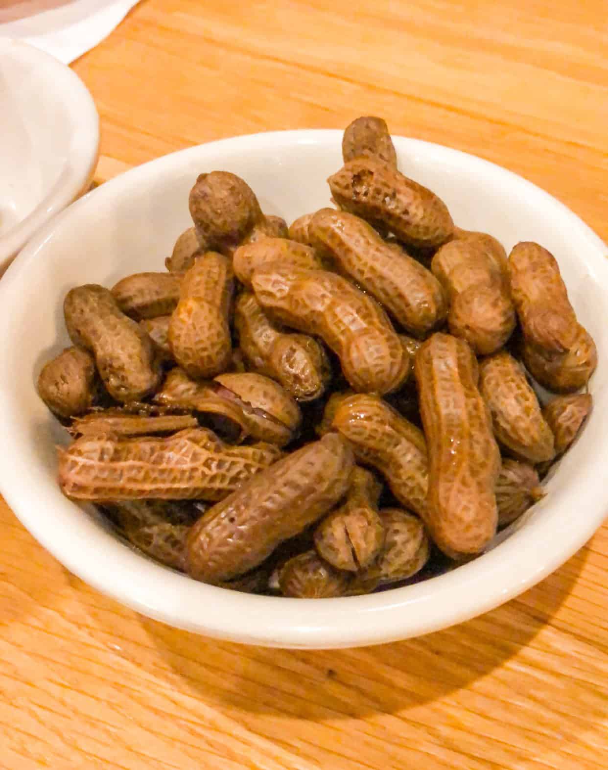 boiled peanuts from Trappeze Pub, best restaurants Athens, places to eat Athens Georgia
