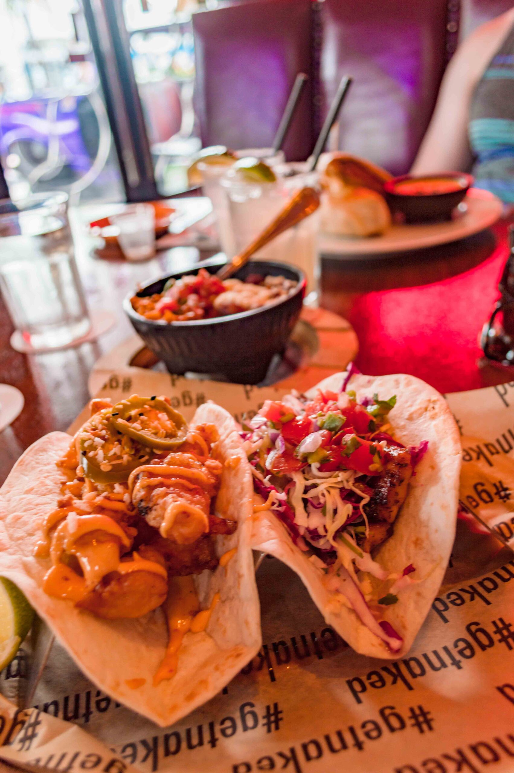 budget tip for South Beach is to use groupons for meals like this one with tacos and quesadilla