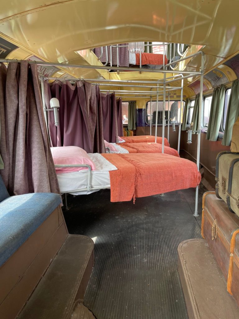 view of the interior of the Knight Bus from Harry Potter and the Prisoner of Azkaban