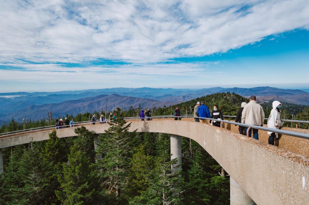 circular path up to Clingman's Dome in the Smokies