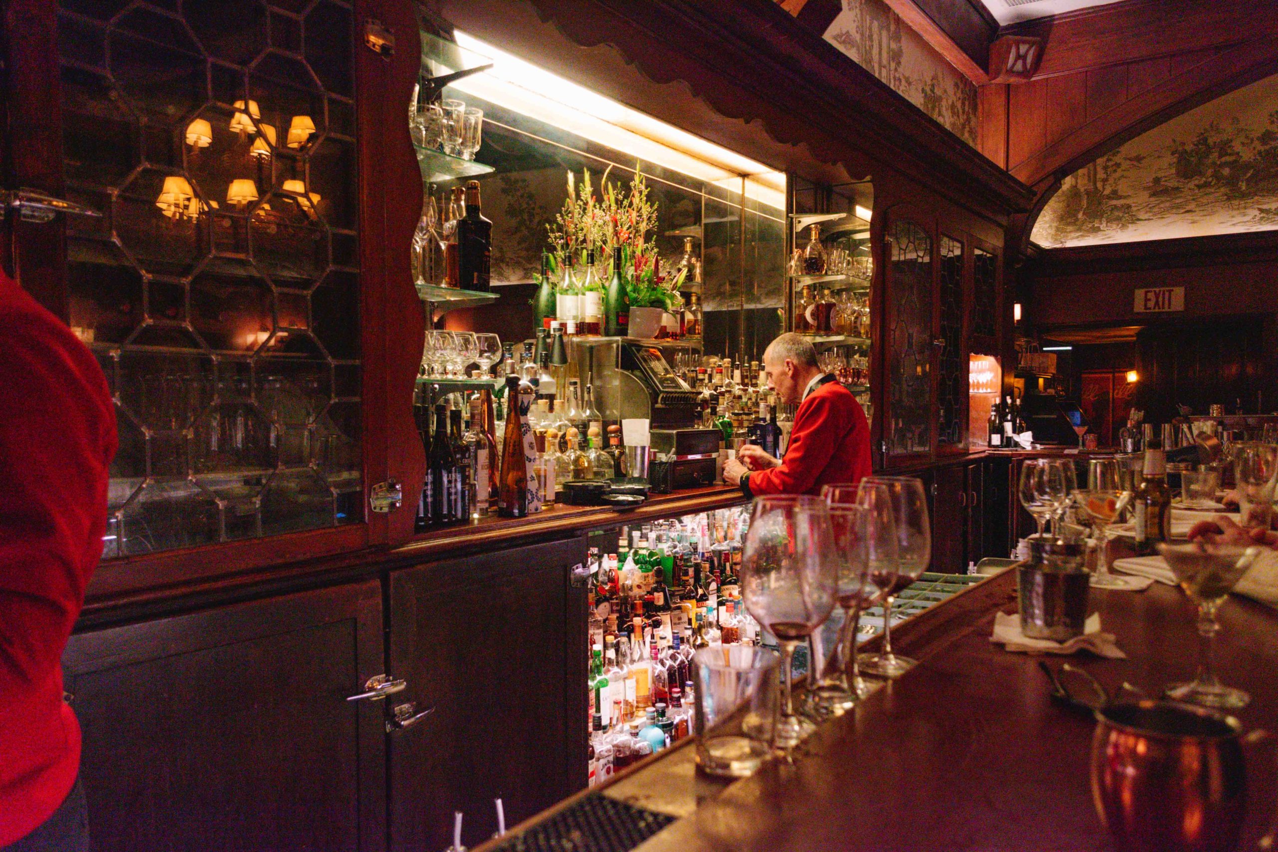 historic mahogany bar in Hollywood called Musso and Frank