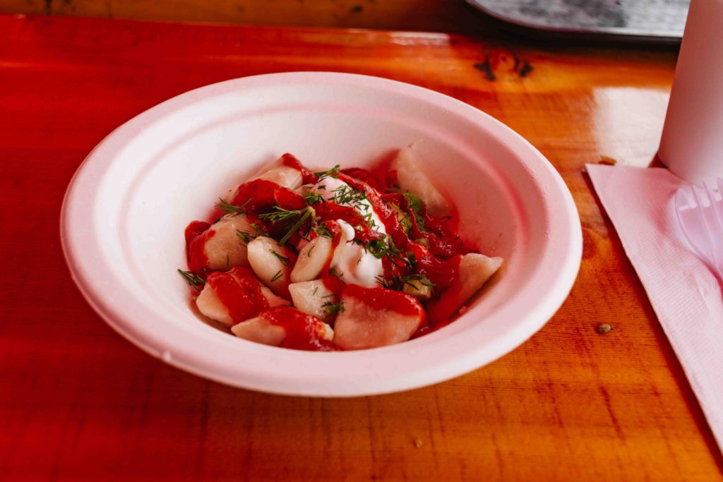 Dumplings in a bowl as part of a food tour in Portland