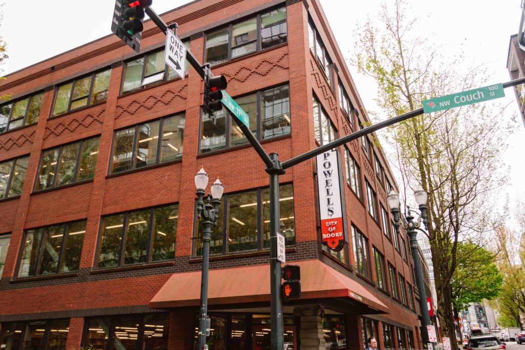 Powell's City of Books on a corner in Portland