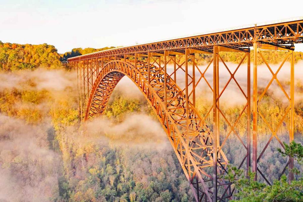 arched bridge in New River Gorge National Park