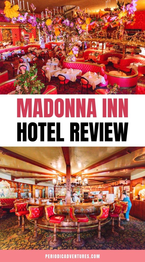 In this Madonna Inn review, I'm sharing everything you need to know before visiting the Madonna Inn Hotel in San Luis Obispo including the best things to do at Madonna Inn, where the hotel is, tips for visiting, reviews of the Gold Rush Steakhouse and Copper Cafรฉ and more!