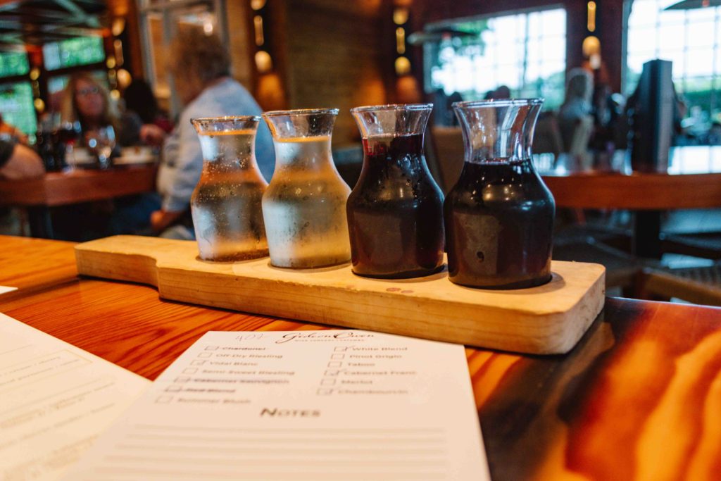 Wine Flight from Gideon Owen Wine Company in Catawba Ohio