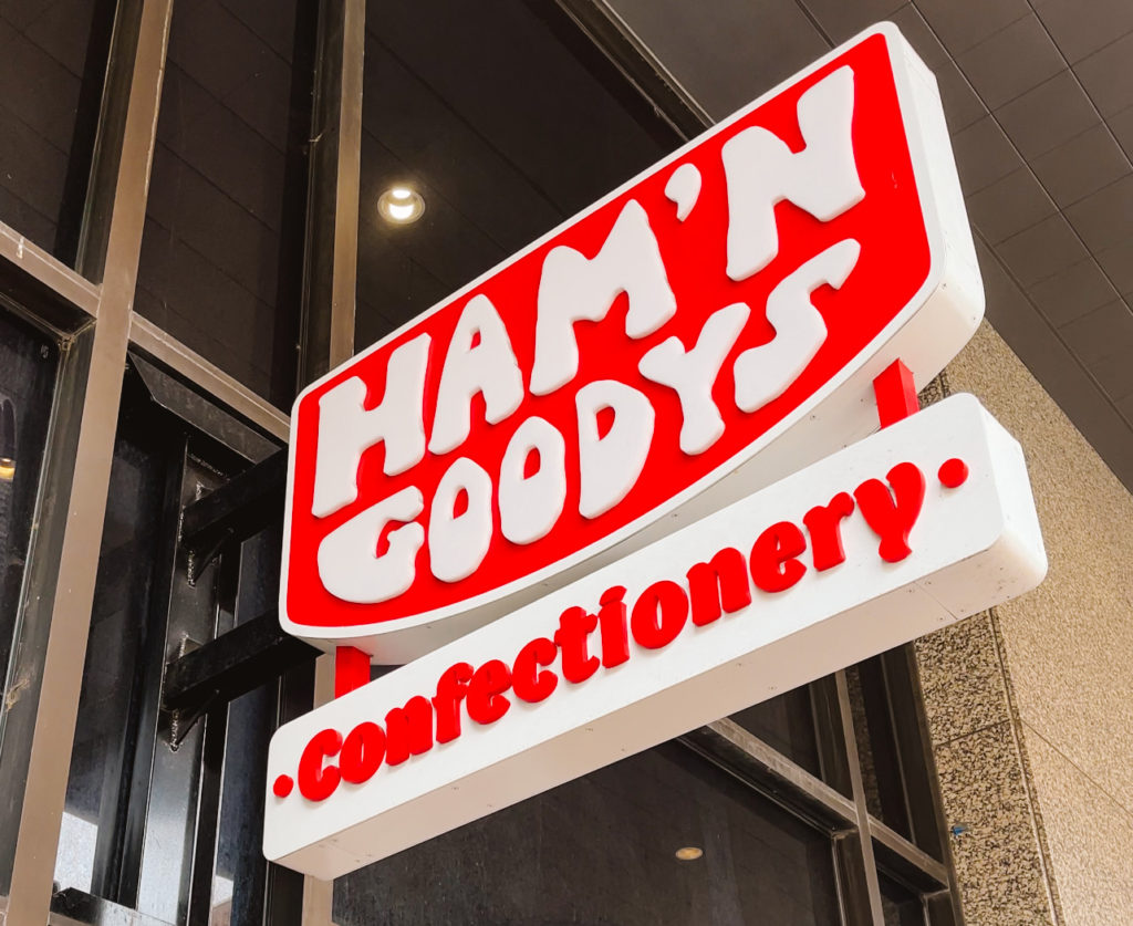 Sign of Ham n Goody's Confectionery in Knoxville