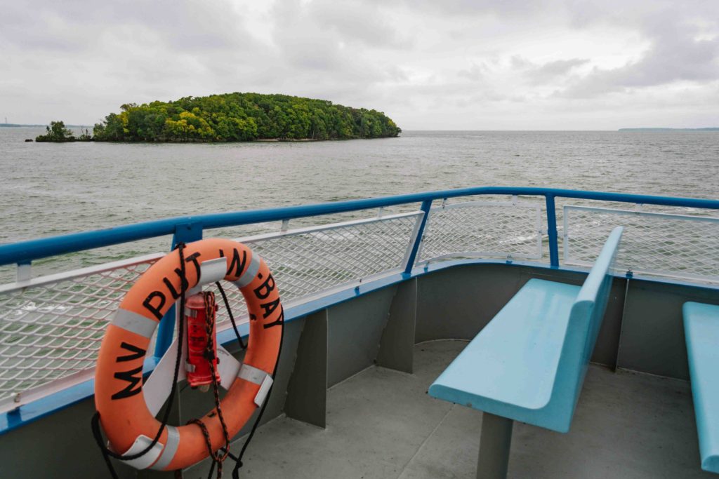 View of Lake Erie islands from Miller Ferry on its way to Put in Bay Ohio