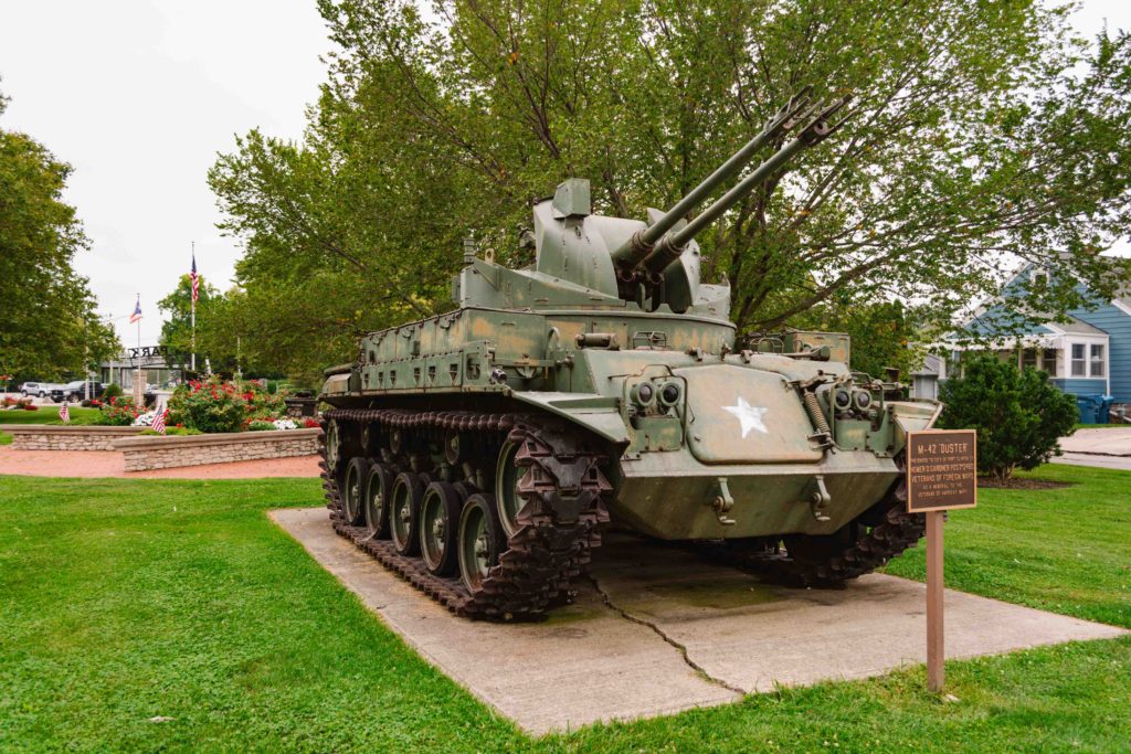 View of a historic tank in a park in Ohio