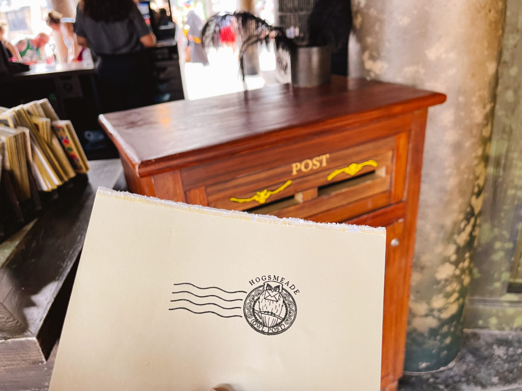 Universal Orlando Harry Potter World postage stamp from Hogsmeade