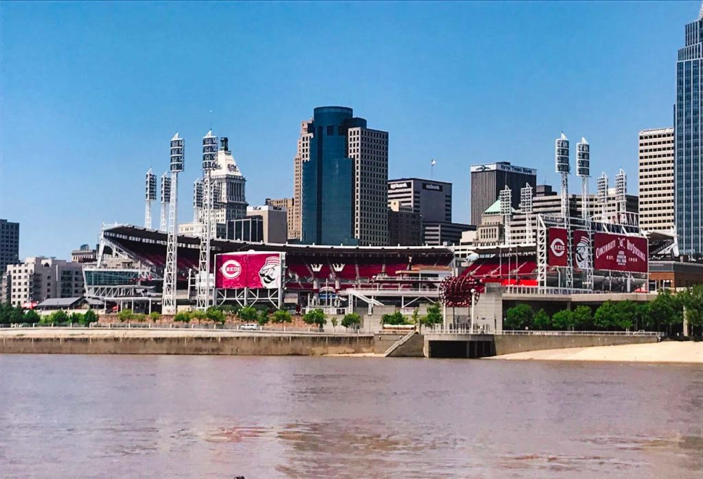 Cincinnati Reds baseball stadium in spring