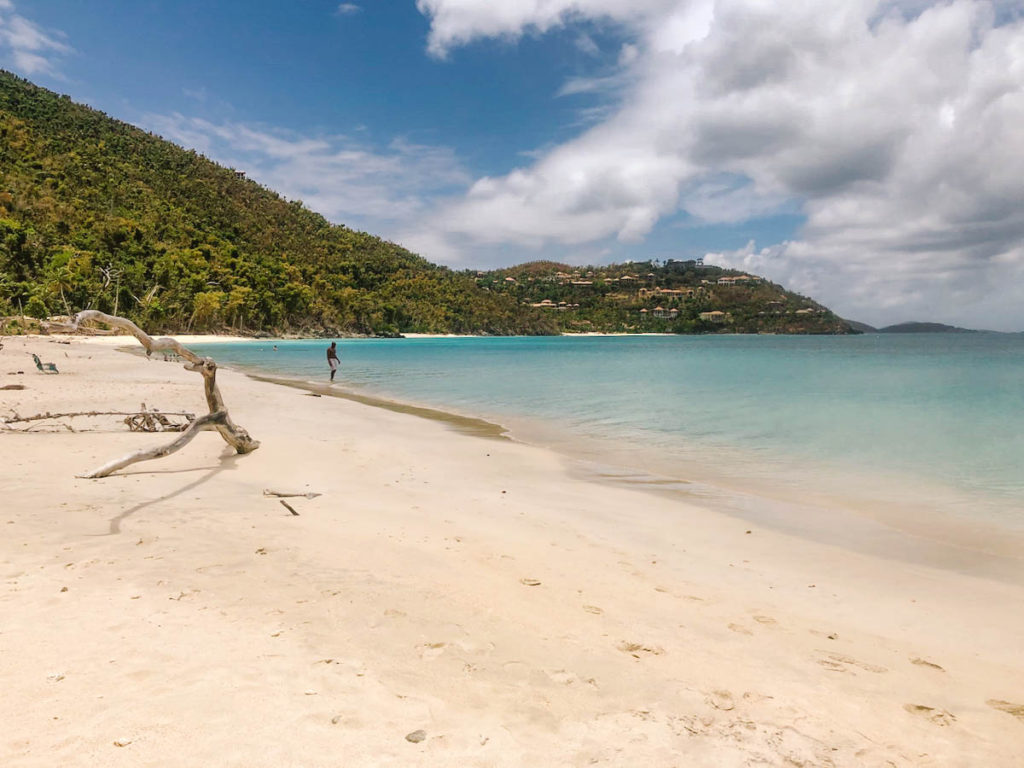 View of crystal turquoise water in St Thomas in US Virgin Islands
