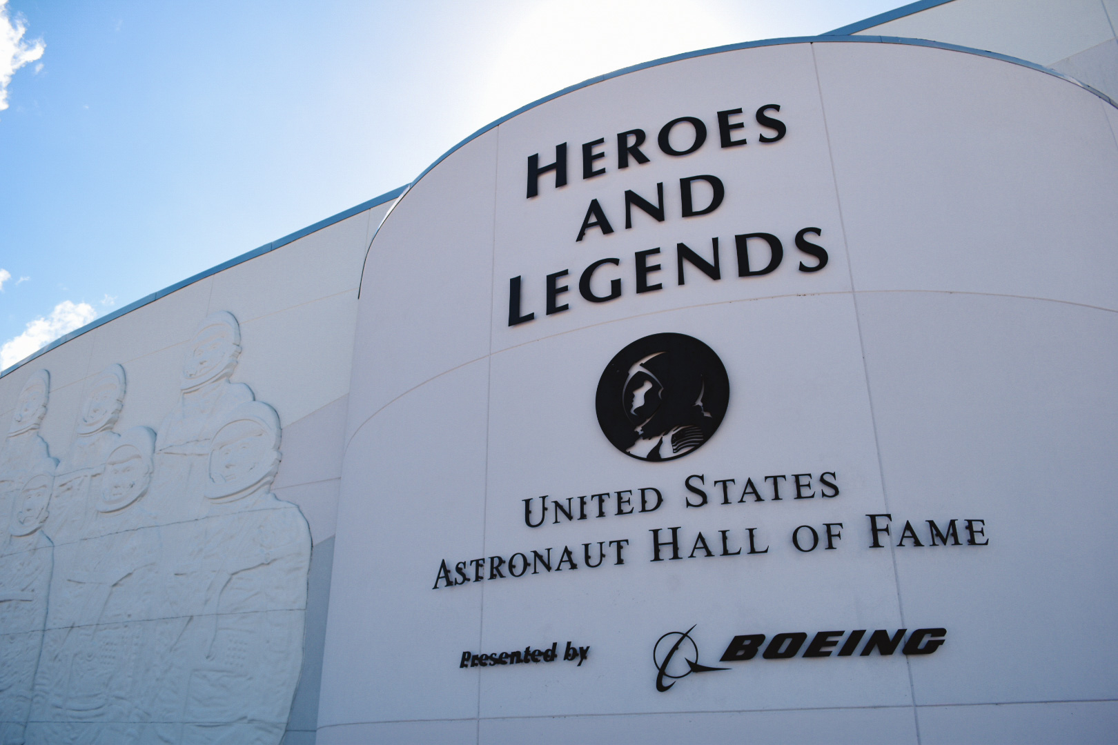 Exterior of Heroes and Legends US Astronaut Hall of Fame presented by Boeing, right by the entrance to the Space Center