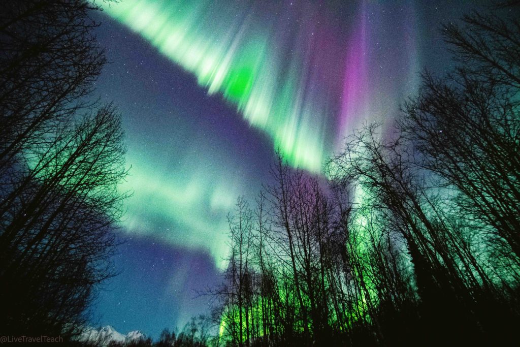 Knik River Alaska view of Northern Lights