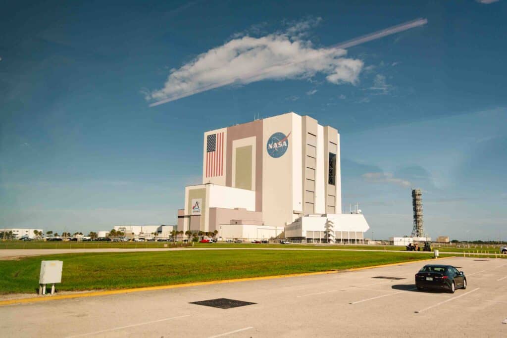 Kennedy Space Center VAB as seen on the behind the gates bus tour.
