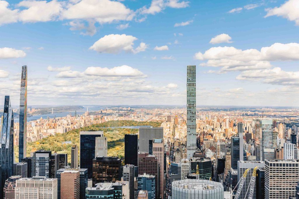 Aerial view of NYC during spring, where visiting New York in spring is a fantastic travel idea