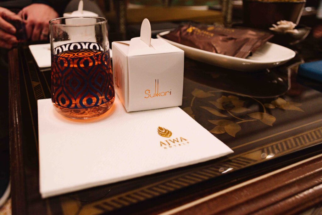 Istanbul hotel welcome gift of Sherbet and Dates