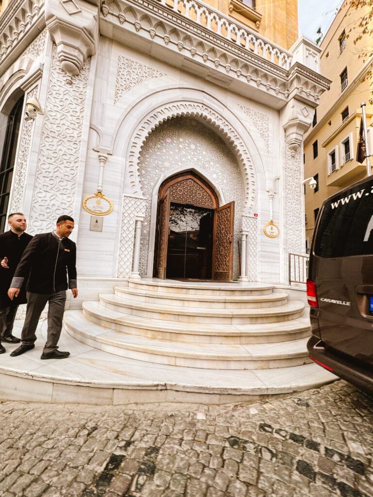 Front door to AJWA Sultanahmet Hotel in Istanbul