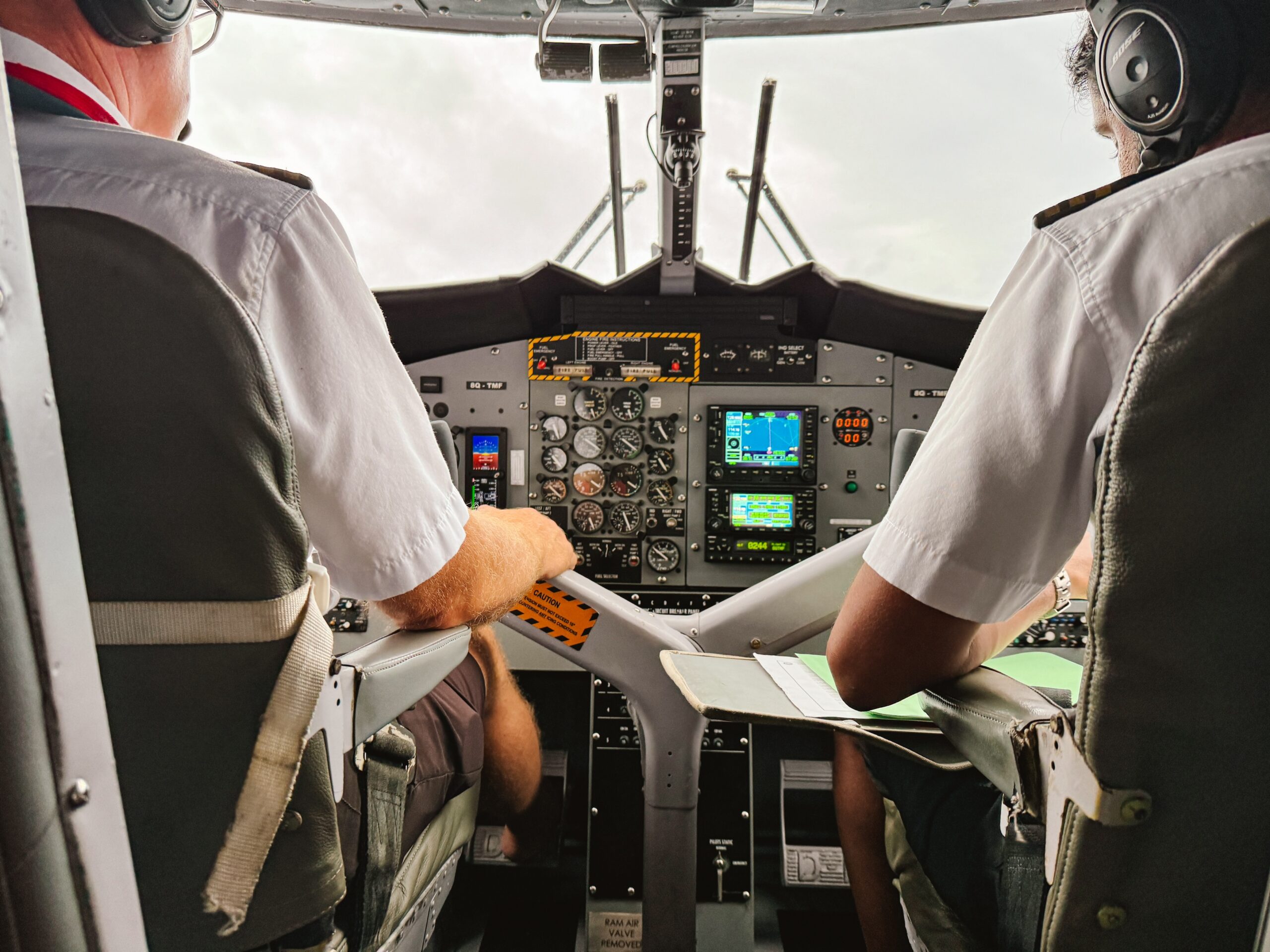 Trans Maldivian Airways pilots flying through the clouds