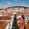 View of the city of Lisbon from the top of the Santa Justa Lift