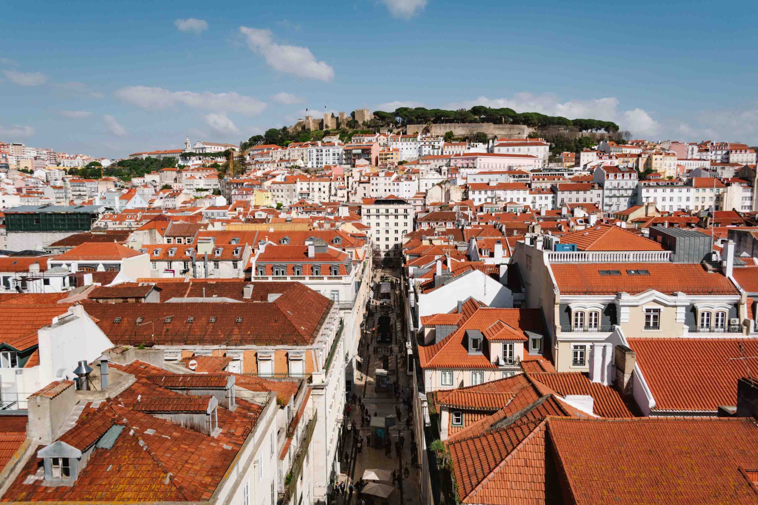 View of the city of Lisbon from the top of the Santa Justa Lift