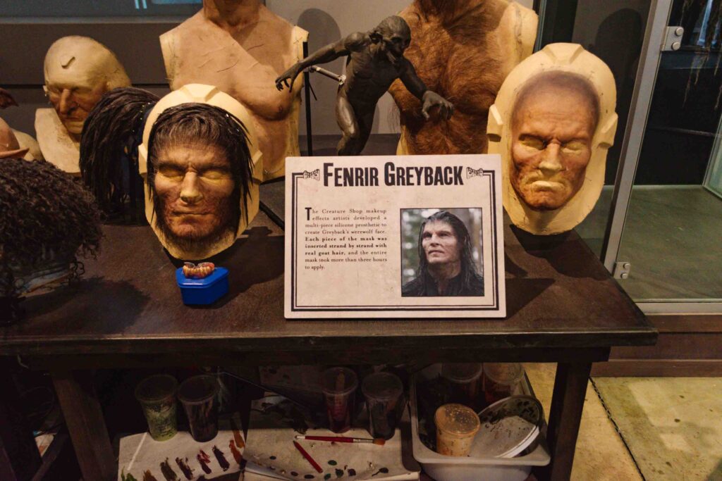 Faces of Fenrir Greyback in the art department at Harry Potter studios