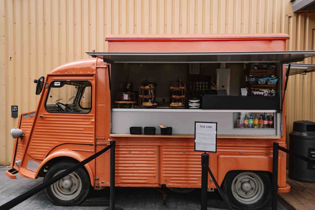 Coffee truck in Backlot area of harry Potter studio tour