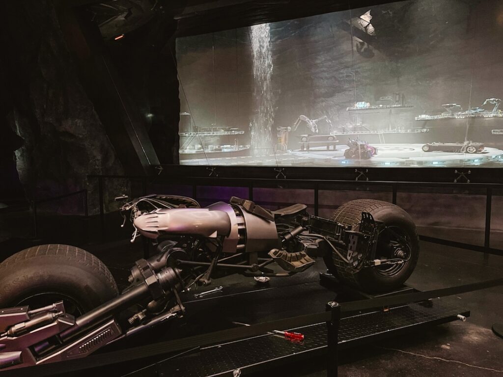 Batcycle aka Batman's motorcycle on display in a DC exhibit