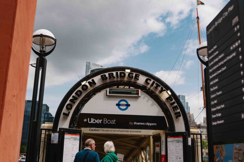 Uber boat pier in London