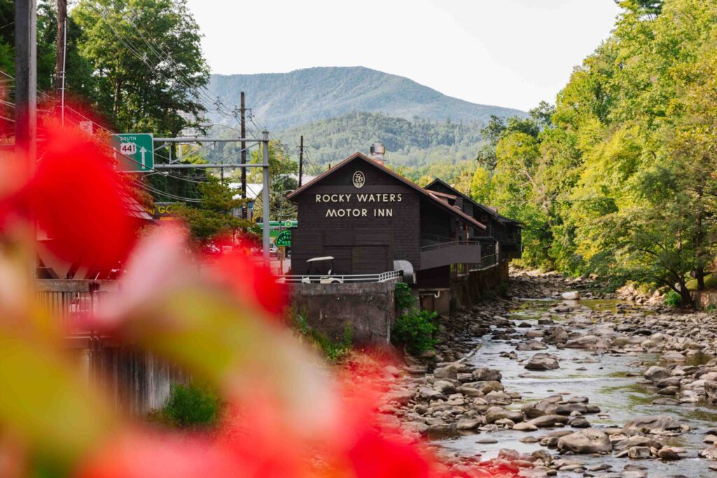 Historic Rocky Waters Inn along the river
