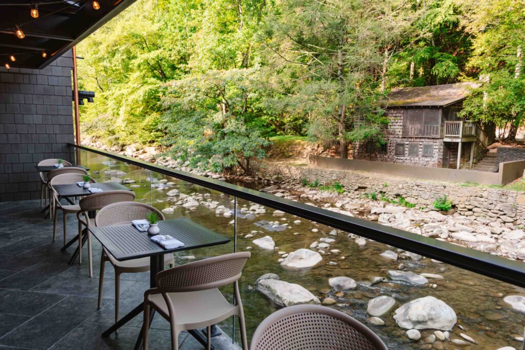 Grab a table along the river for a perfect date night experience in Gatlinburg