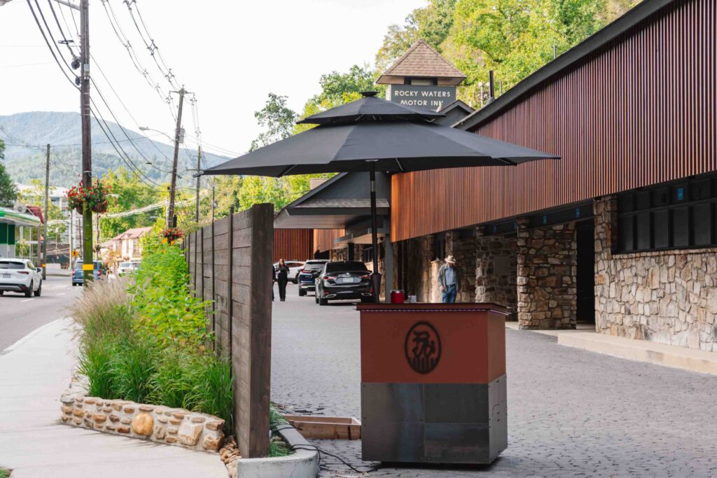 View of Historic Rocky Waters Inn entrance