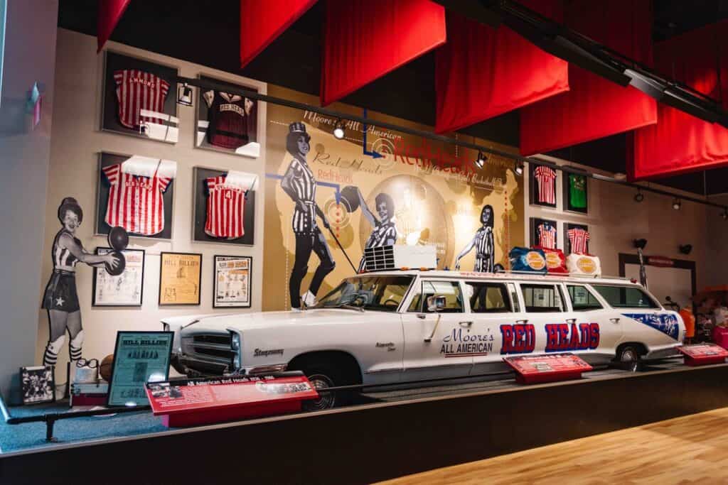 Exhibits inside the Women's Basketball Hall of Fame in Knoxville