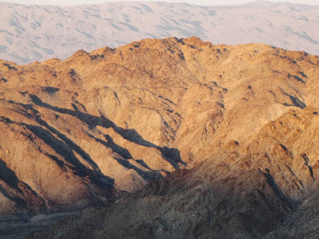 Southern California desert mountain at sunset