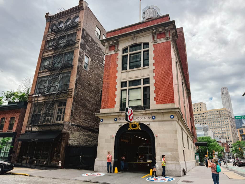 In Tribeca, you'll find the original Ghostbusters Headquarters firehouse shown here from across the street