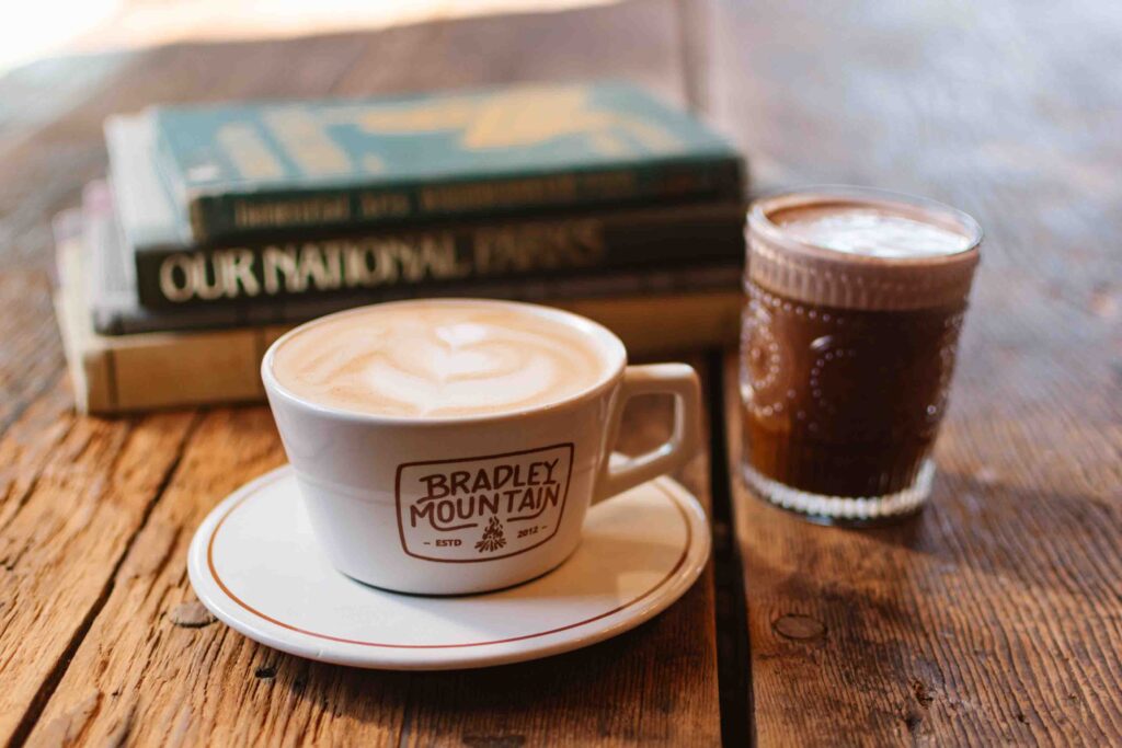 Coffee from Bradley Mountain's only brick and mortar store in Columbia Tennessee where you can also shop for their leather goods.