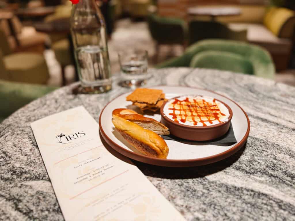 Iris rooftop bar with a food menu has items like this s'mores dip shown here