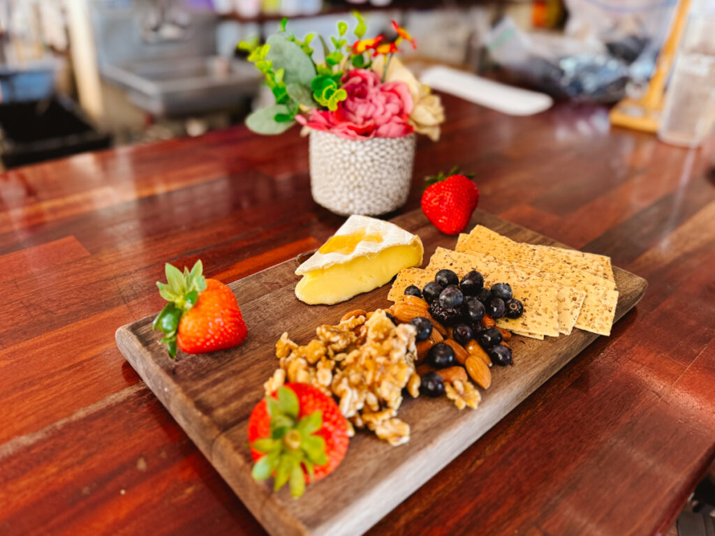 Brie charcuterie board served at Lauria's by the Beach in Alabama