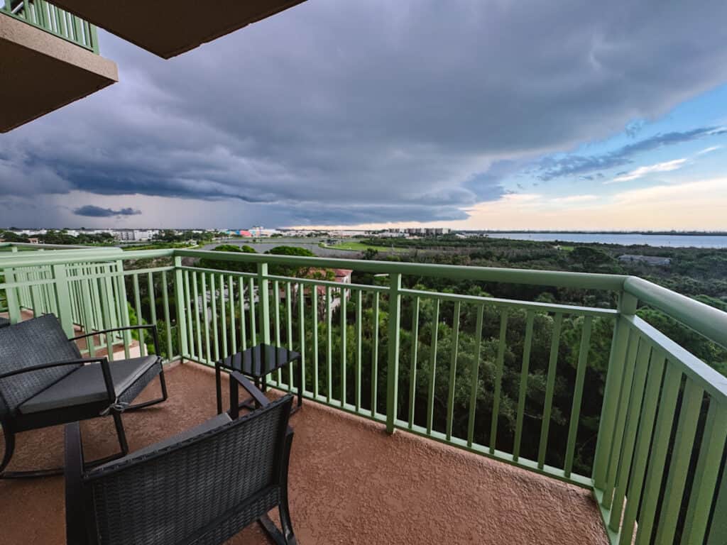 River Fly-In condo balcony view facing NASA.